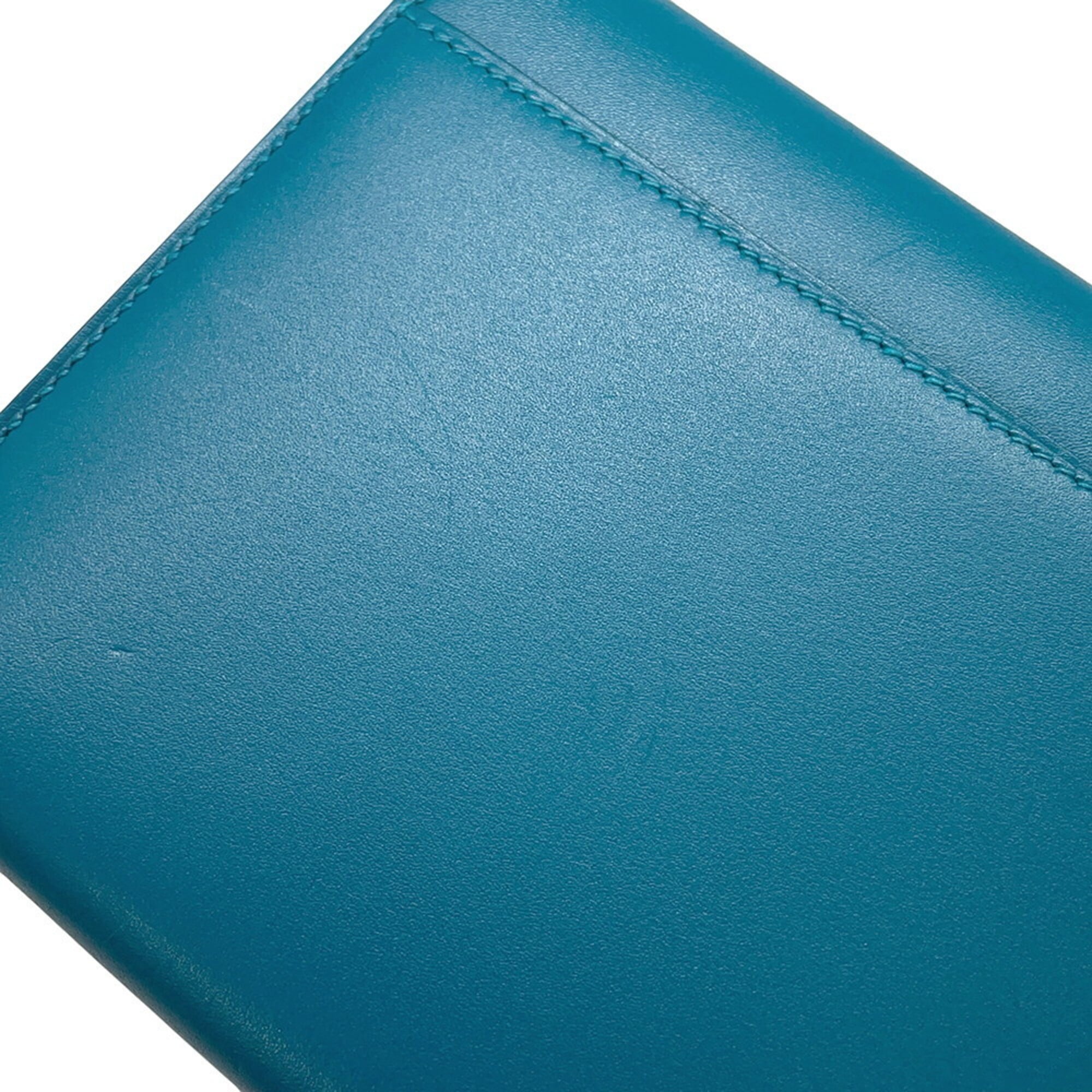 Hermes Chain Shoulder Bag Veroux Mini Blue Izmir Tadelakt C Stamp Handbag HERMES — Like New
