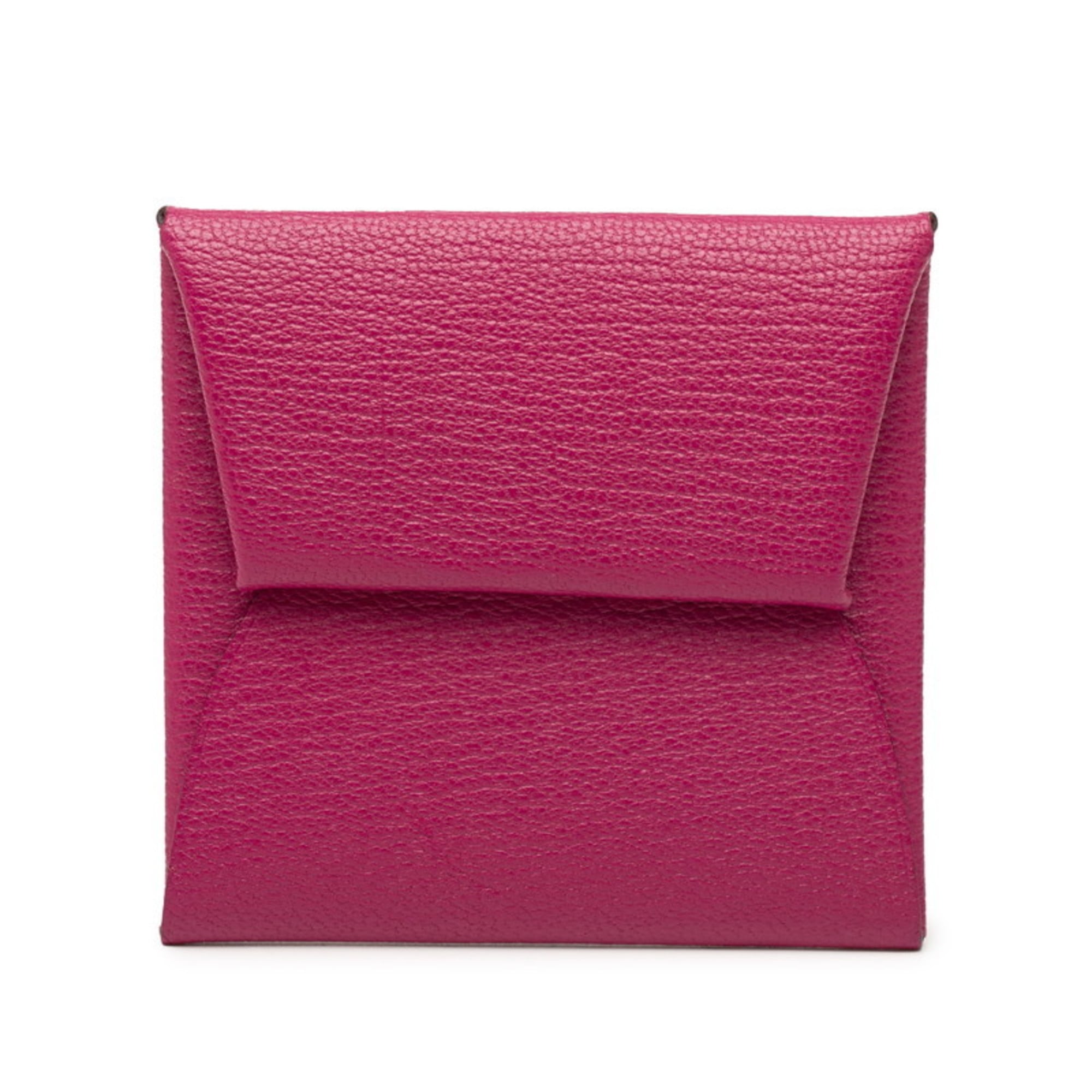 Hermès Bastia Wallet/Coin Purse Rose Purple Chevre Women's HERMES