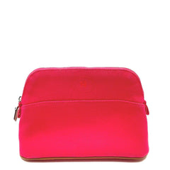 HERMES Bolide Pouch 20, a small accessory case/makeup pouch/multi-purpose pouch, canvas, women's, pink, like new — Like New