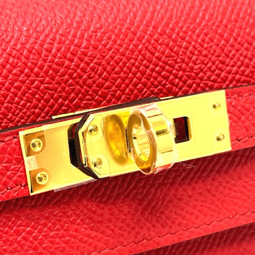 HERMES Kelly 25, Outer Stitching, 2-Way Bag, Shoulder Handbag, Epsom Leather, Women's, ROUGE RADIEUX, Gold Hardware, Red — New - Store Return