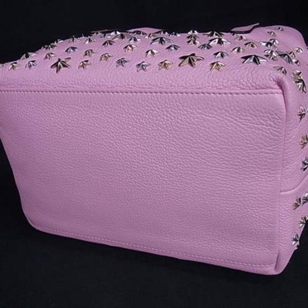 JIMMY CHOO Sophia S Tote Bag - Pink Leather with Star Studs