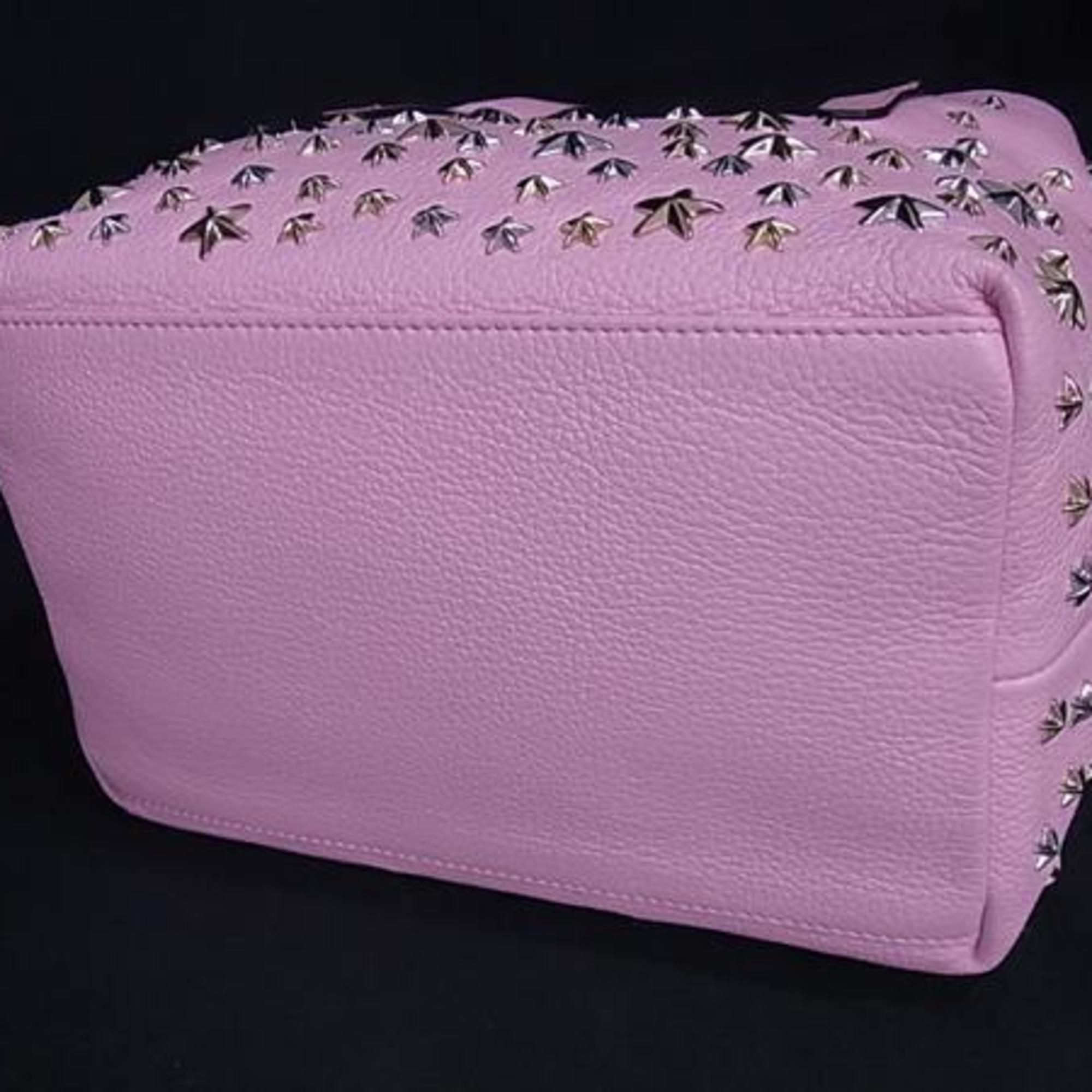 JIMMY CHOO Sophia S Tote Bag - Pink Leather with Star Studs