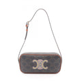 Celine Cuir Triomphe Mini Camera Bag, Shoulder Coated Canvas and Leather, Women's, Black, Brown, Multicolor