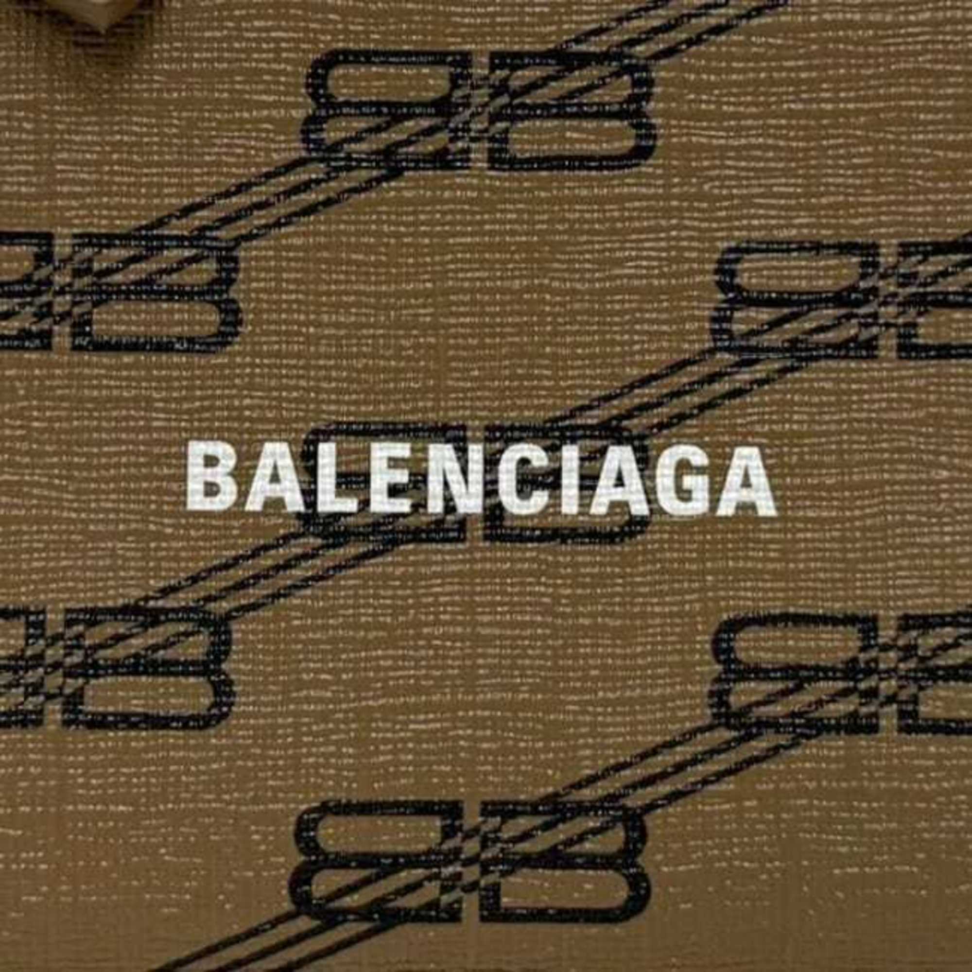 Balenciaga Coin Case ec-24879 Beige BB Monogram 640535 Purse Card Holder PVC Leather 2762 0 568148 BALENCIAGA Wallet Men's Women's