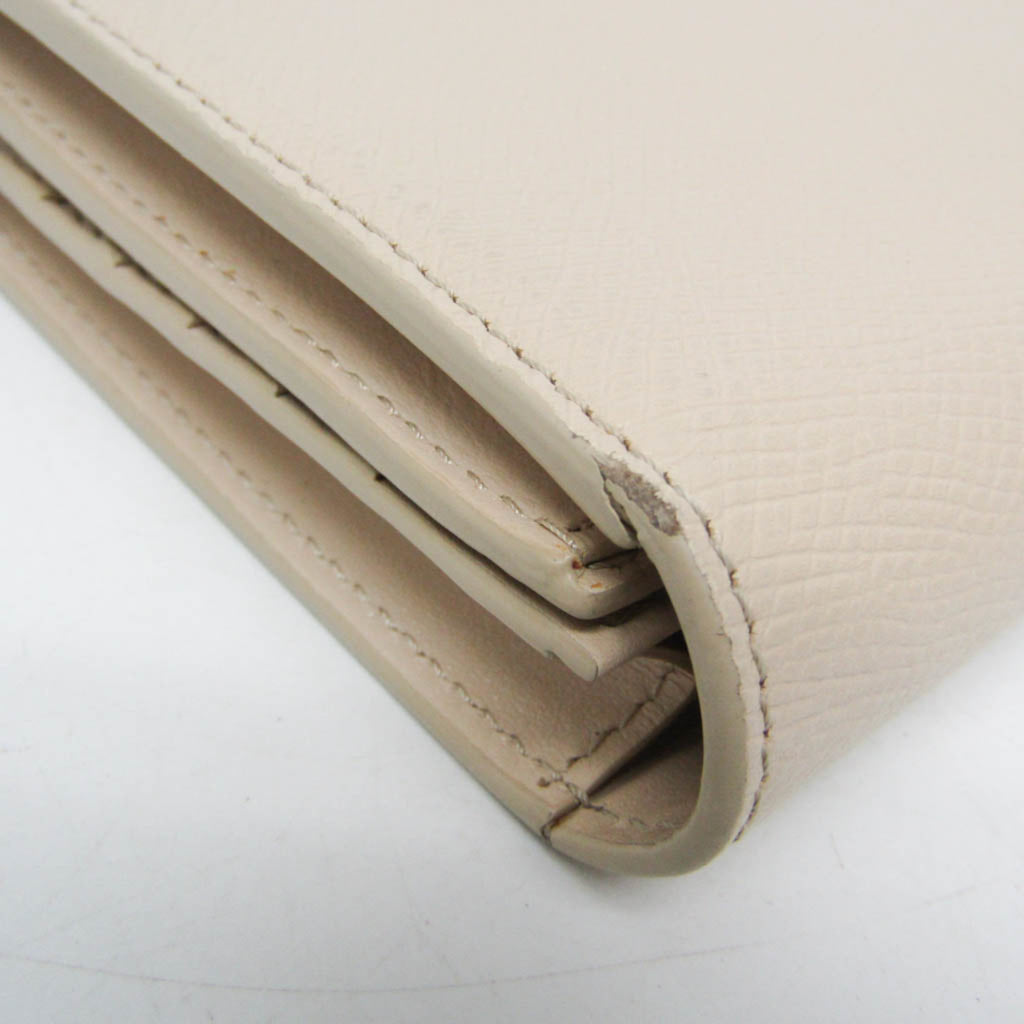 Celine Large Strap Wallet 10B633 Women's  Calfskin Long Wallet (bi-fold) Light Beige
