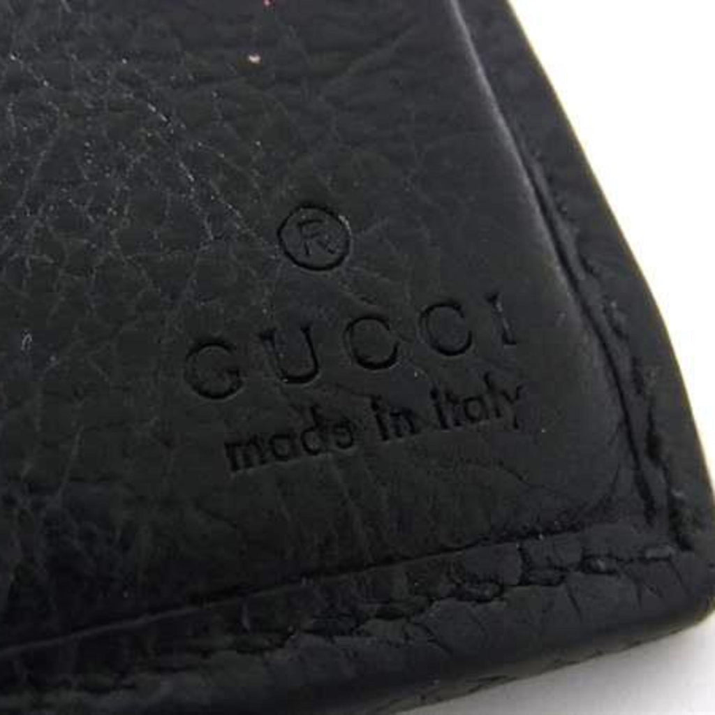 GUCCI Interlocking G Wallet 575985 Black Leather Men's Bifold