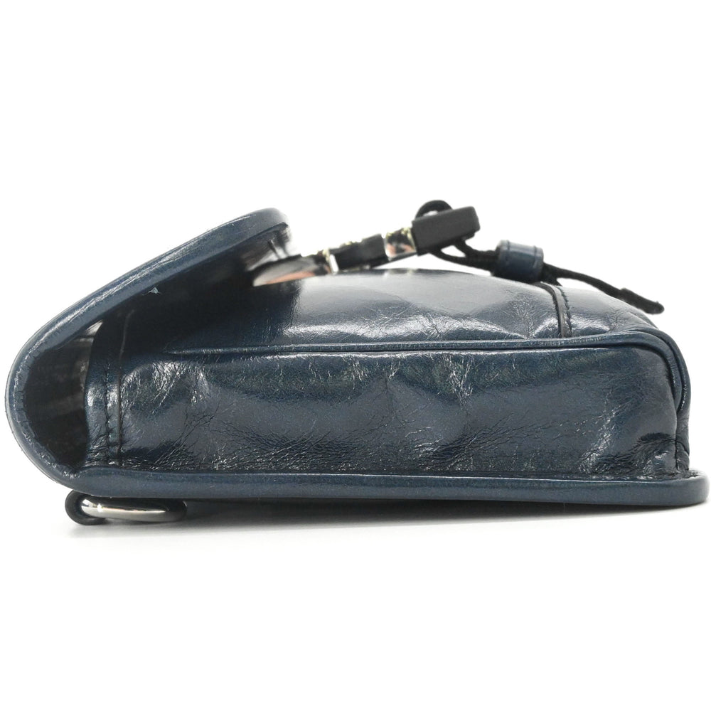 PRADA Softlook Leather Shoulder Bag/Body Bag, Tessuto, Navy — Like New