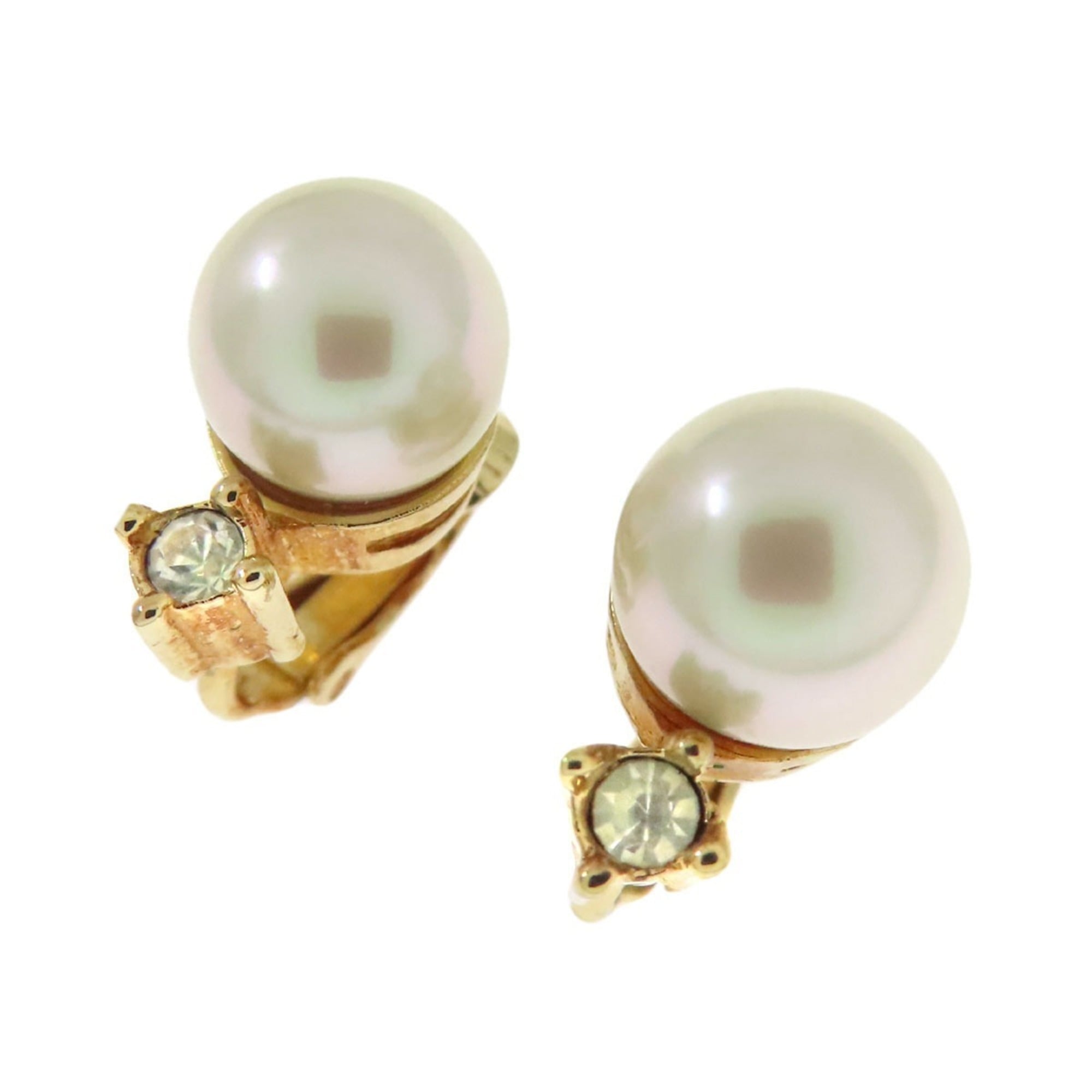 Christian Dior faux pearl earrings in metal for women.