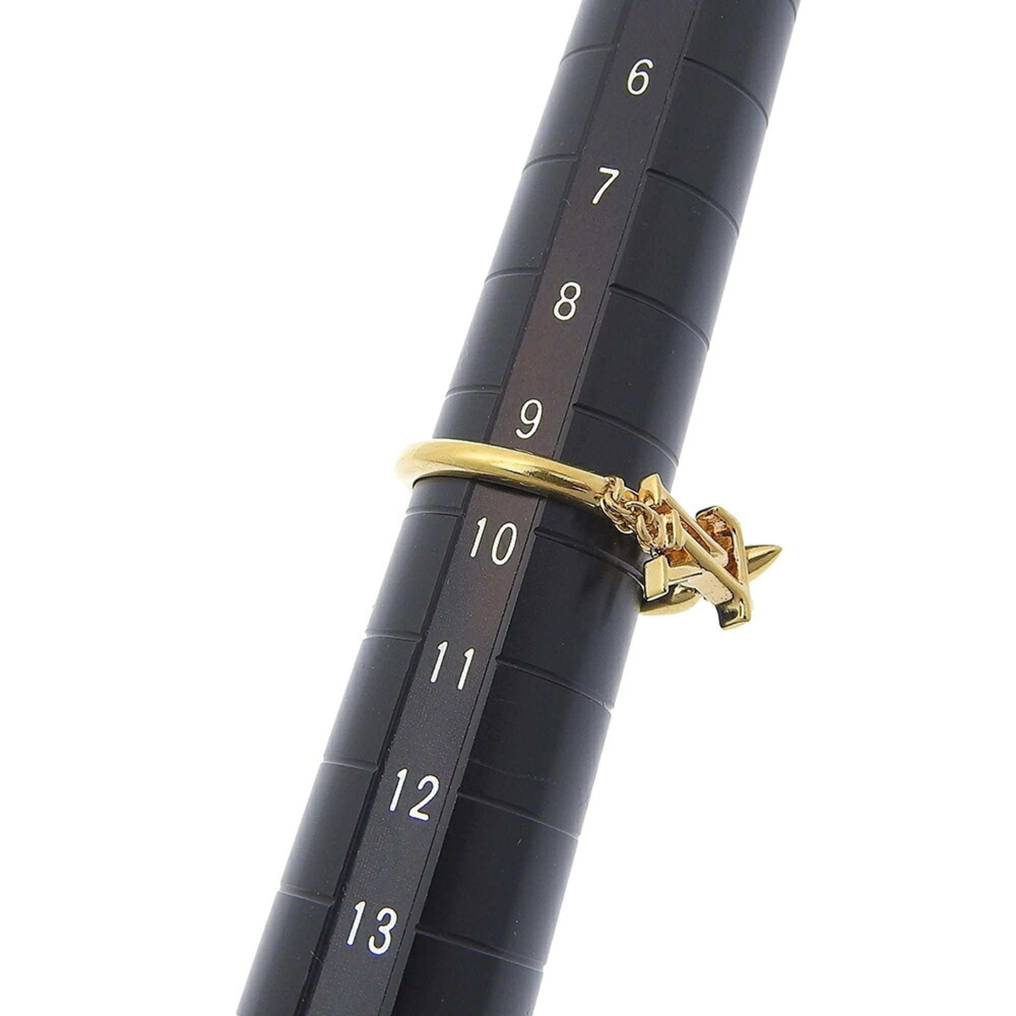 Louis Vuitton Louisette Signature Ring M1436S with Rhinestones, Size S (9.5) — Like New
