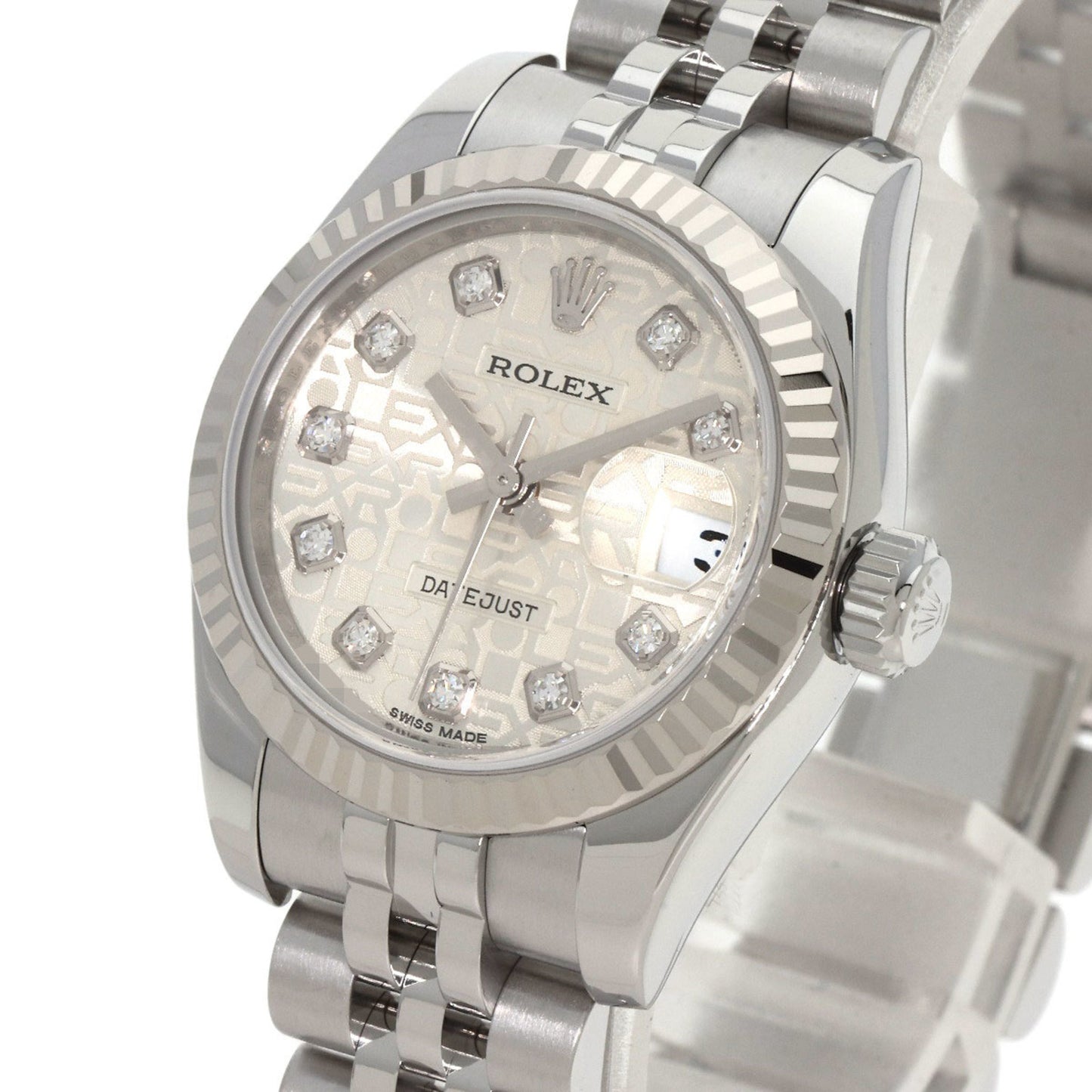 Rolex 179174G Datejust 10P Diamond Watch Stainless Steel SS K18WG Ladies ROLEX