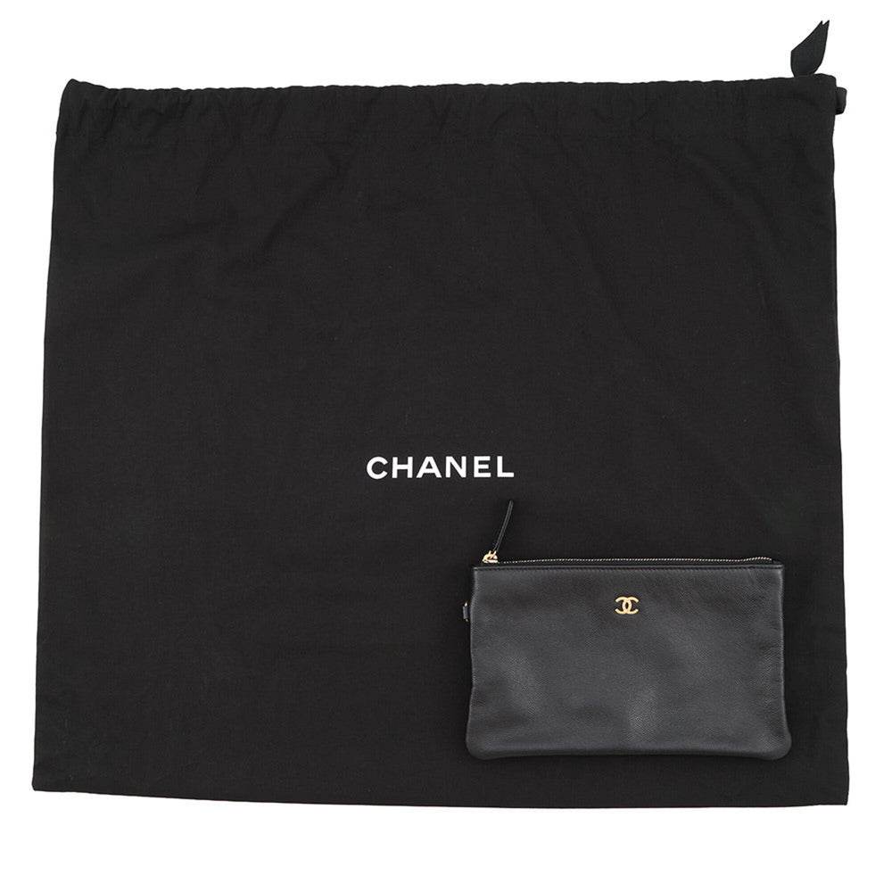Chanel Chain Shoulder Bag CHANEL25 Medium Coco Mark Matelassé Caviar Skin AS5311 CHANEL Black Handbag Women's — Like New