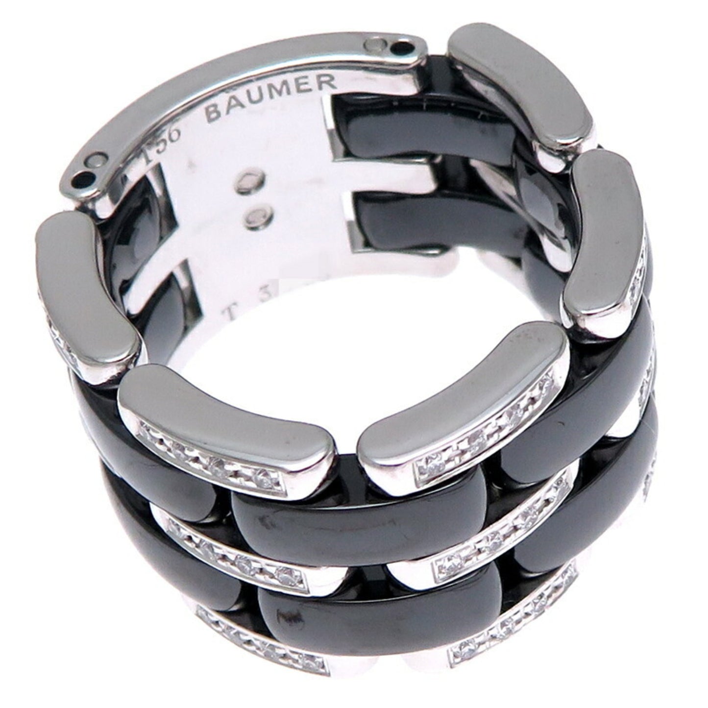 Chanel #56 Ultra Diamond Large Men's Ring, 750 White Gold, Size 15.5