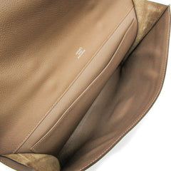 Hermes Sac A Depeche Men's Taurillon Clemence Leather Briefcase,Document Case Etoupe Gray — Like New