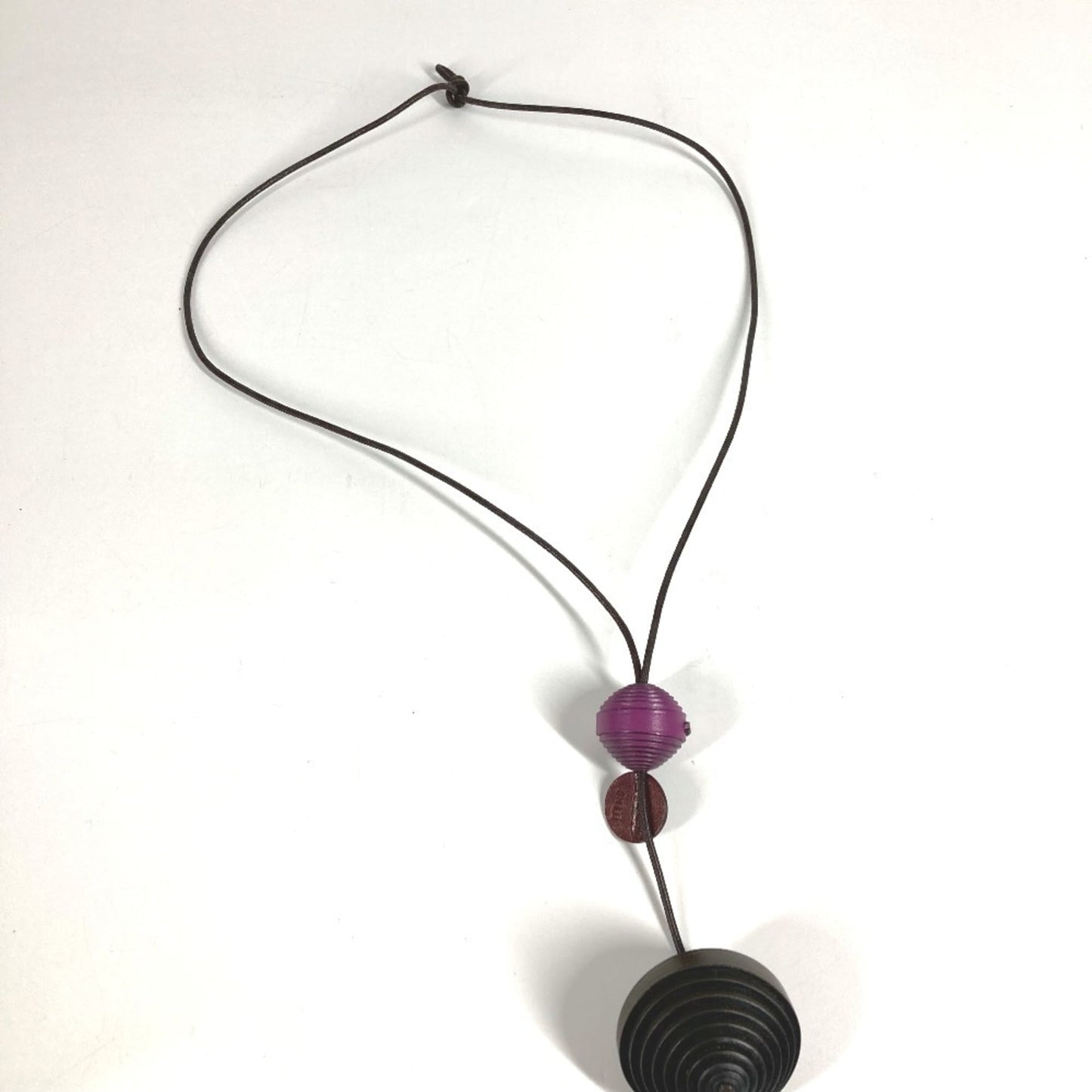 HERMES Jojoba Necklace, Accessory, Jewelry, Choker Leather, Women's, Purple