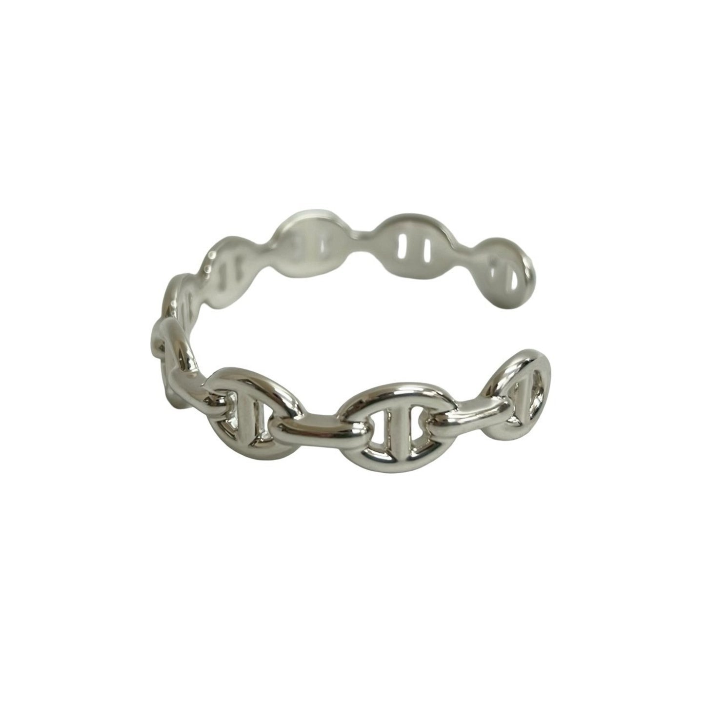 HERMES Chaine d'Ancre Enchaine Bangle, 925 Sterling Silver, Men's and Women's, 68848