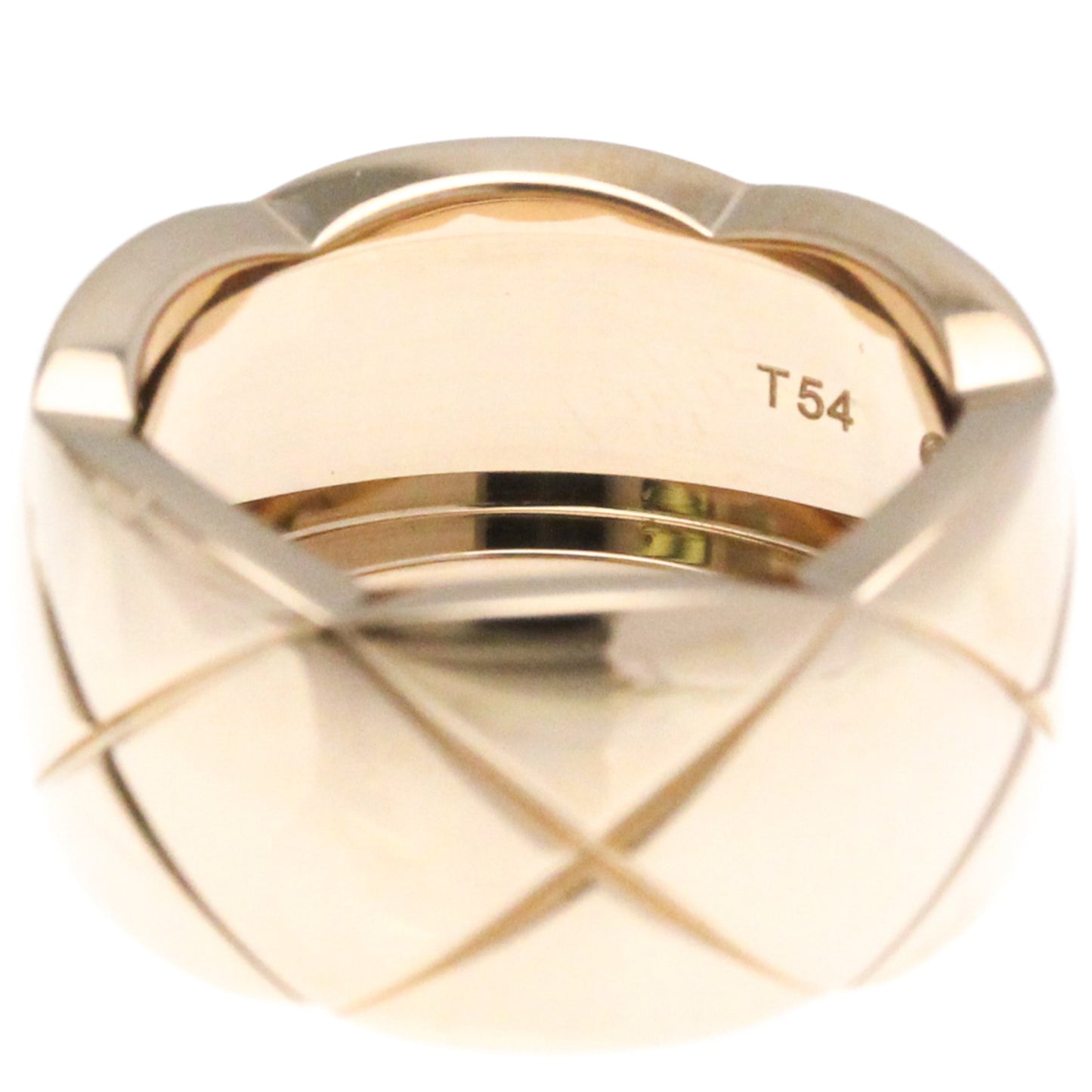 Chanel Coco Crush Ring Large Size Pink Gold (18K) Fashion No Stone Band Ring Pink Gold