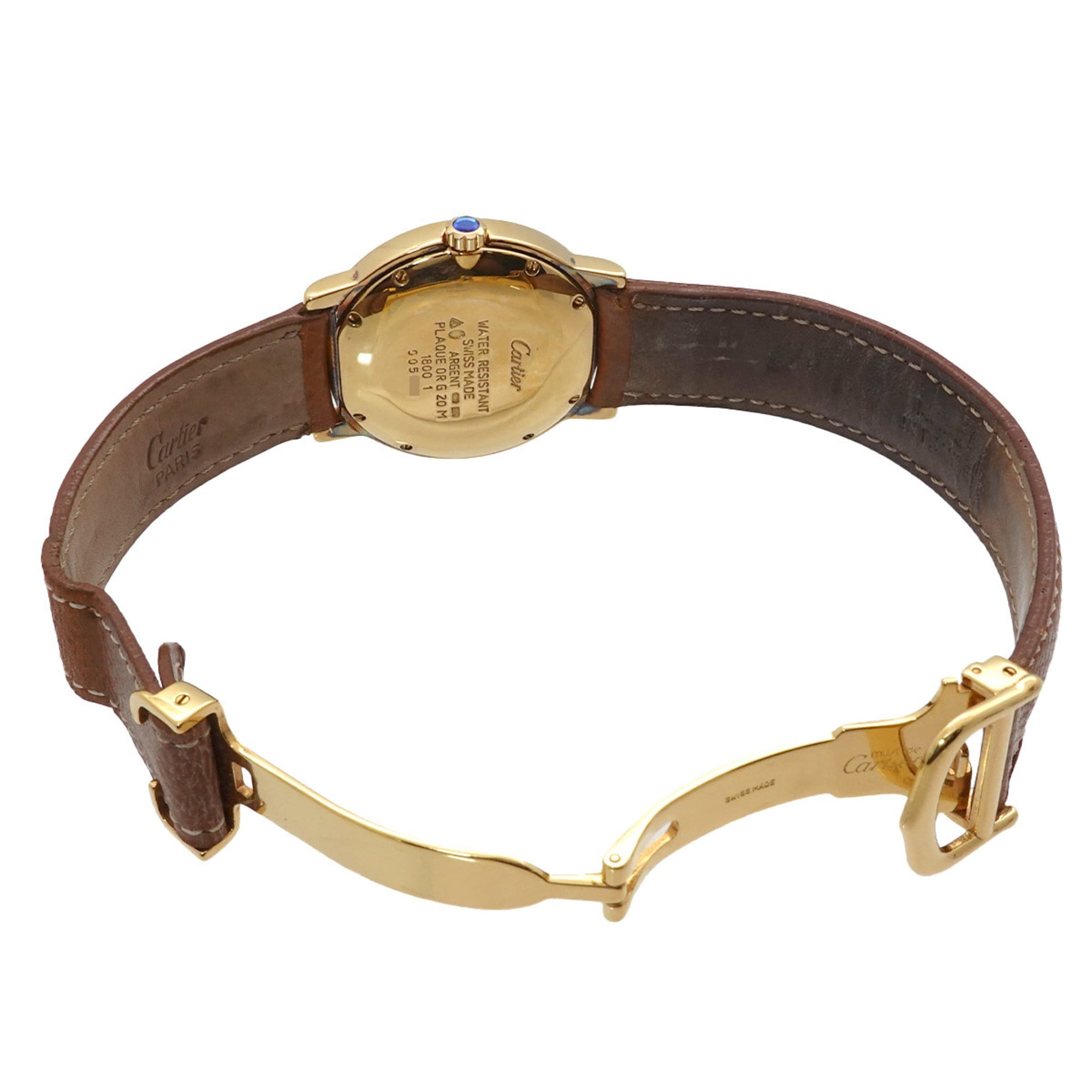 Cartier Must Ronde Vermeil LM W1006822 Women's Watch, Date, Ivory, SV925 Quartz Watch — Very Good