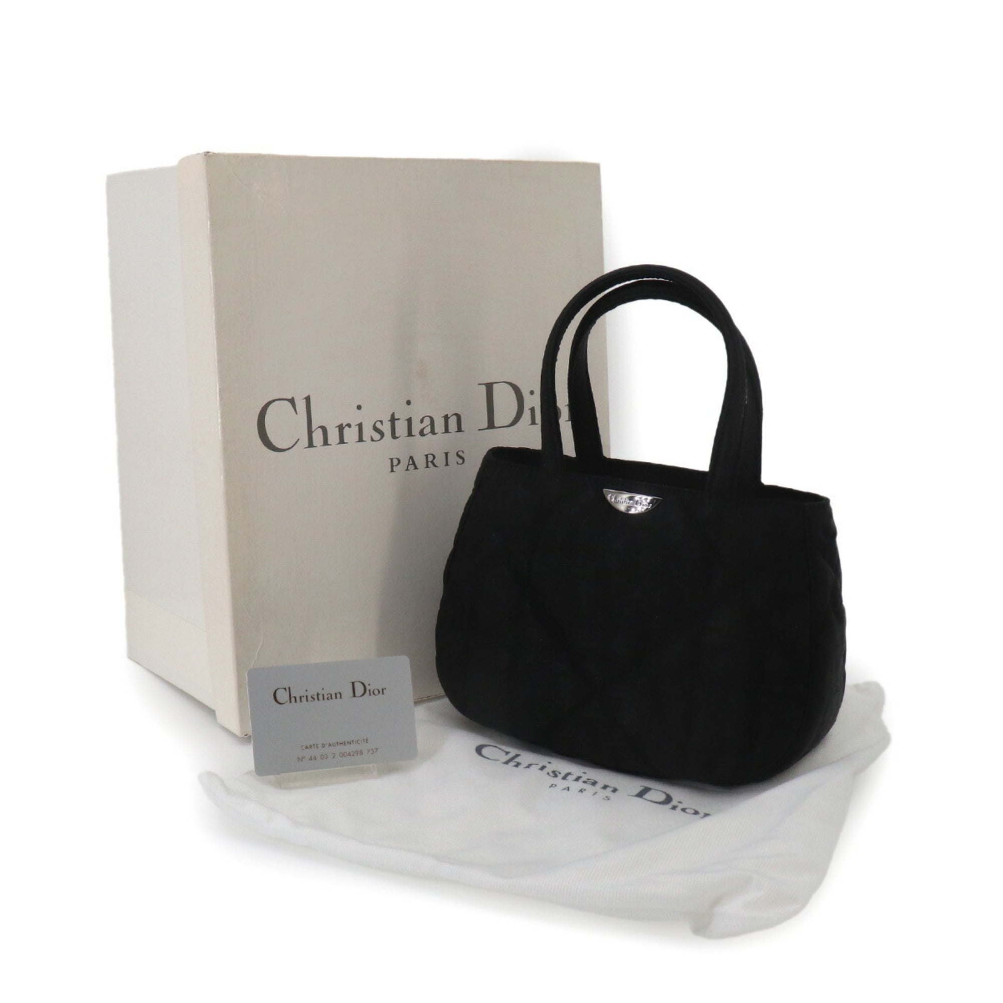Christian Dior Trotter Mini Handbag, Nylon Leather, Black with Silver Hardware — Like New