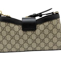 GUCCI GG Supreme Padlock Small Leather Shoulder Bag Chain for Women (Beige/Black, 811705) — Like New