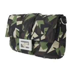 FENDI Mamma Bucket Camouflage Shoulder Bag 7V72 Nylon Leather Green Beige Black Waist Clutch 3WAY Military Pattern 2406063007036R1 — Like New