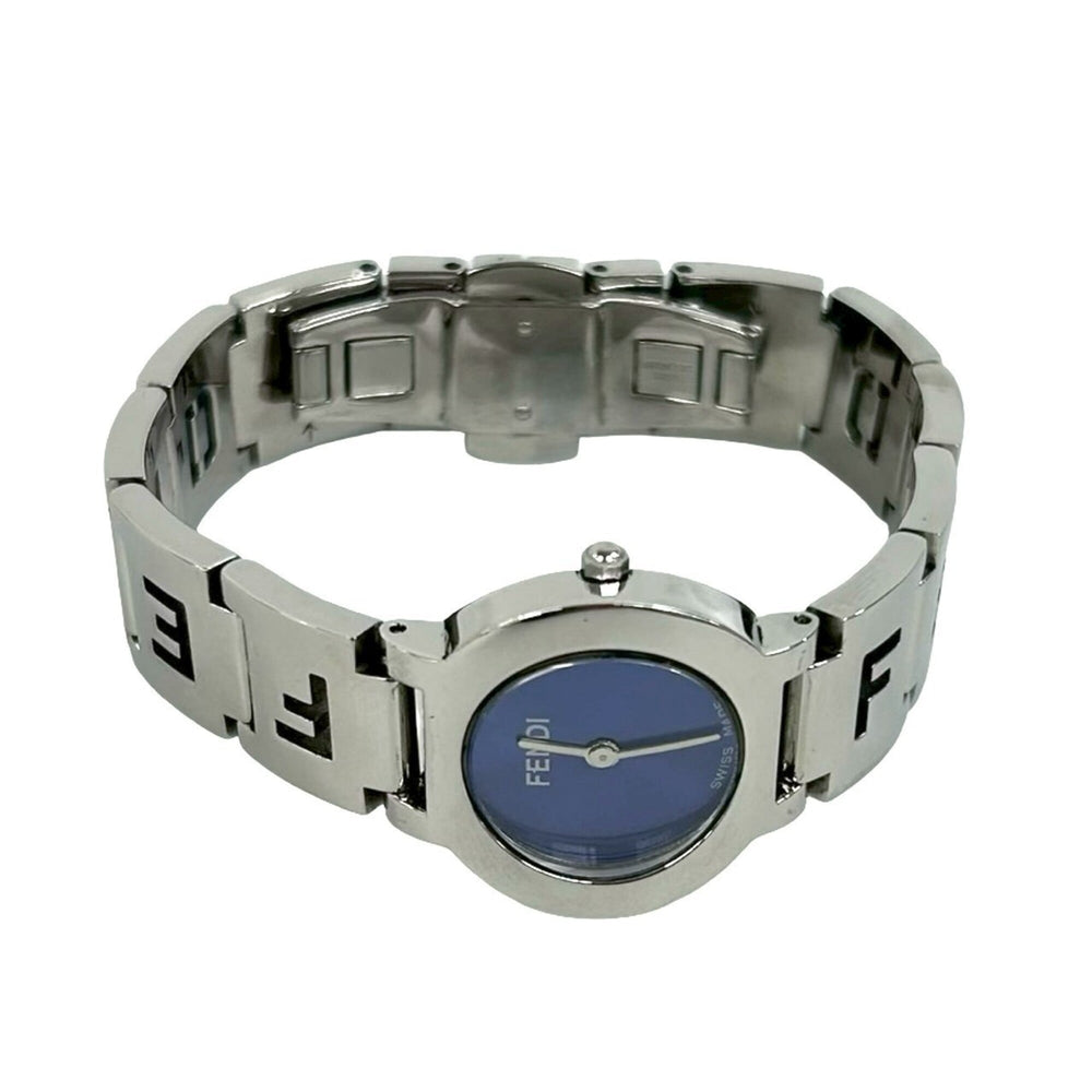 FENDI 3050L Logo Stainless Steel Quartz Wristwatch, Silver, 31132 — Good