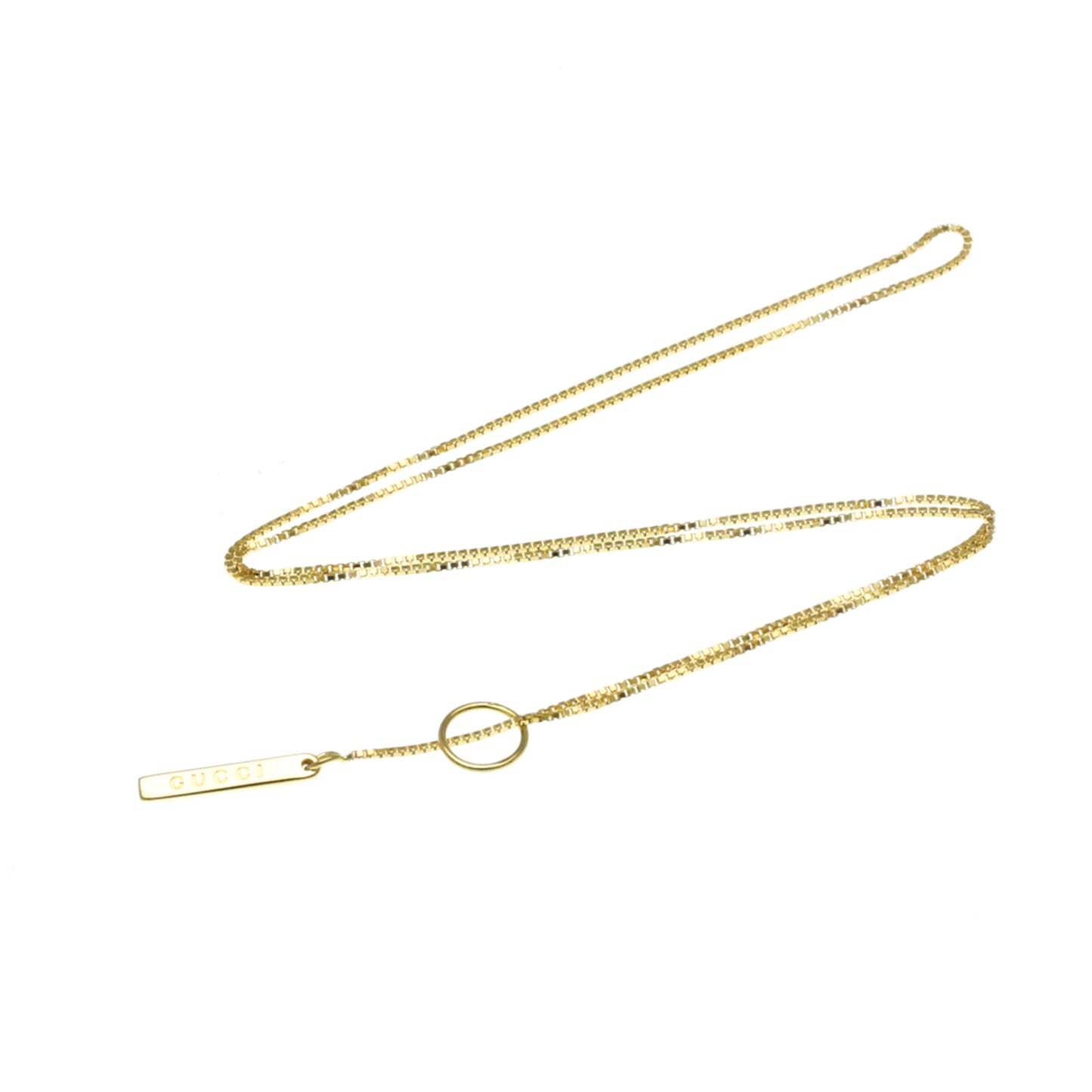 Gucci Lariat Necklace Yellow Gold (18K) No Stone Men,Women Fashion Pendant Necklace (Gold)