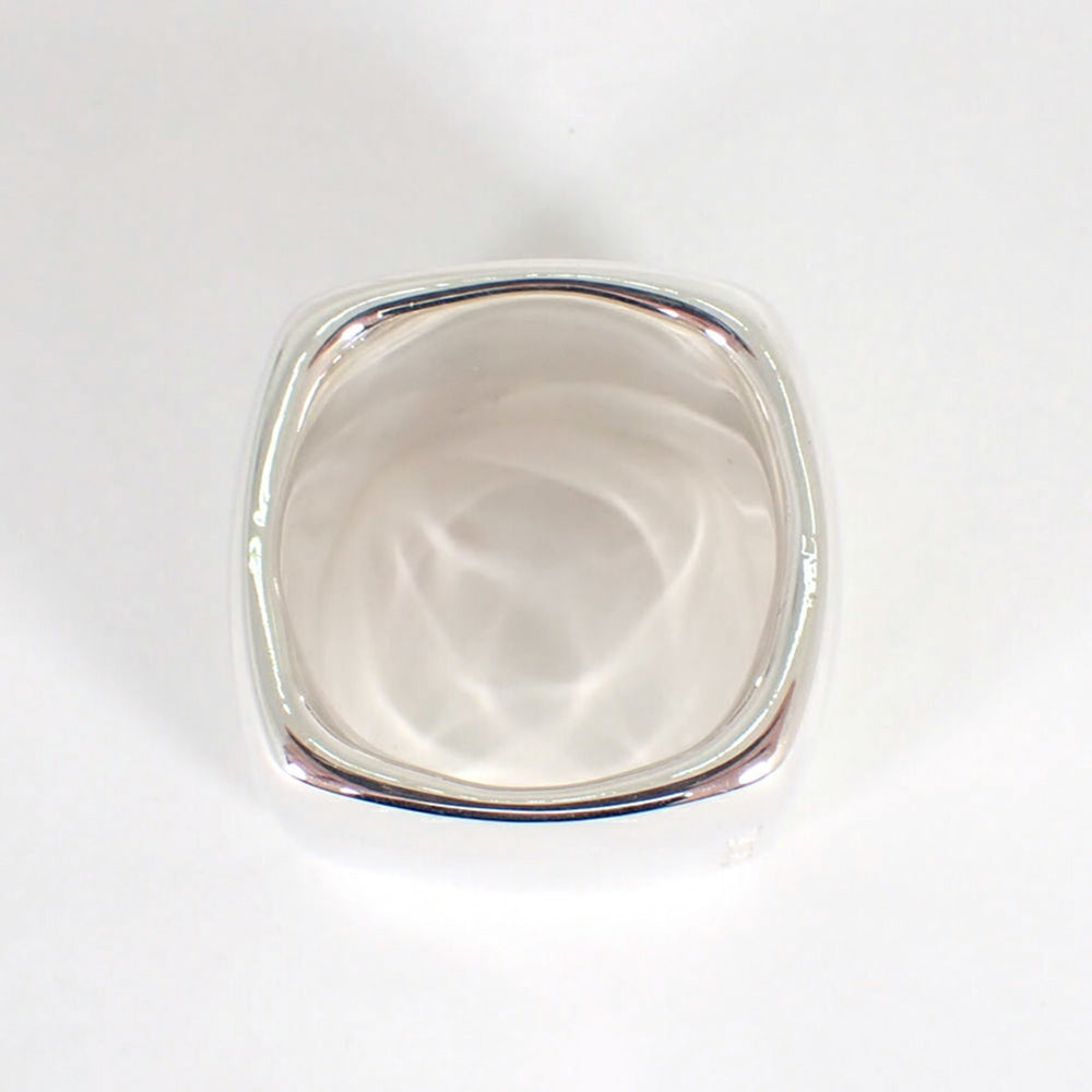CHANEL 925 Square Wide Ring, Size 15 — Like New