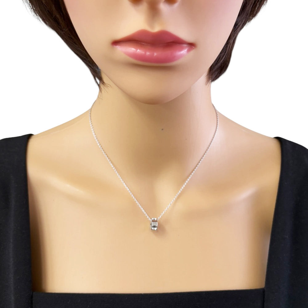 Louis Vuitton Pendant Empreinte Necklace, 18K White Gold, Women's, LOUIS VUITTON — Like New