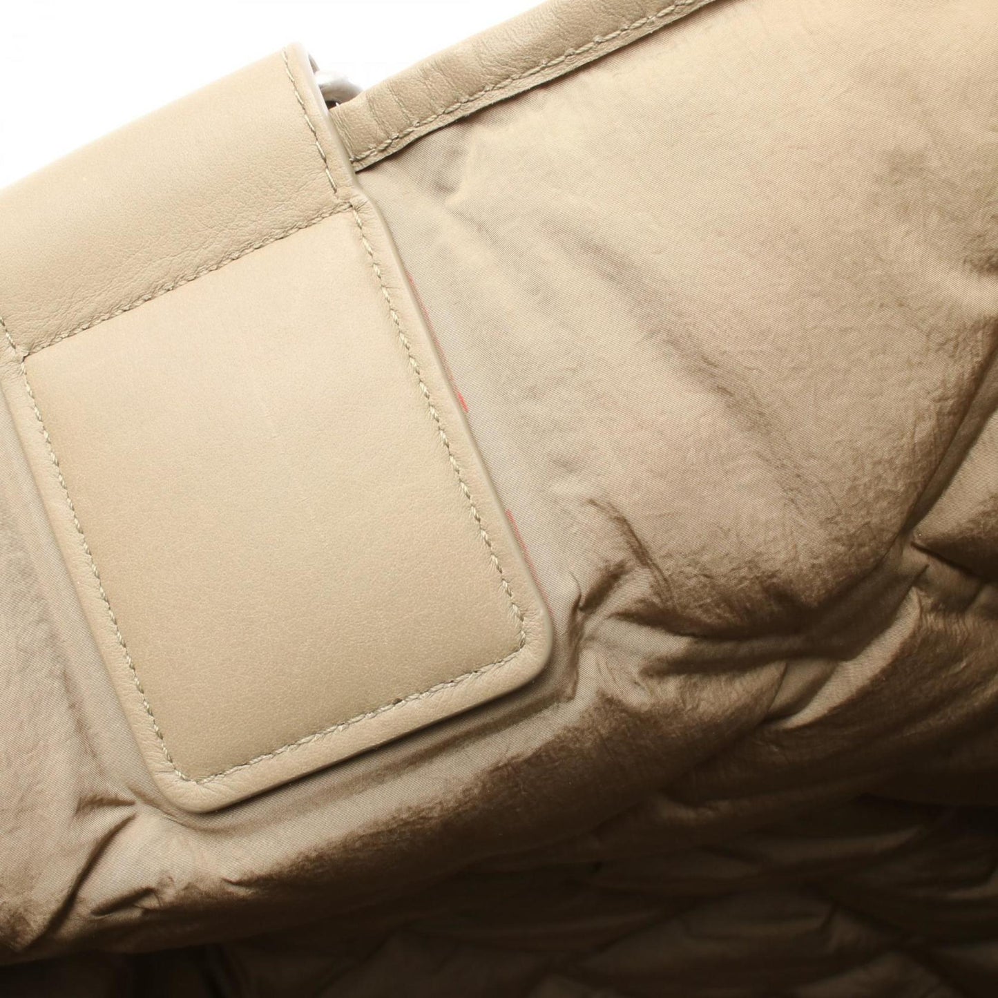 Bottega Veneta Puffy Tote Bag, Nylon and Leather, Women's, Beige, 40802039502