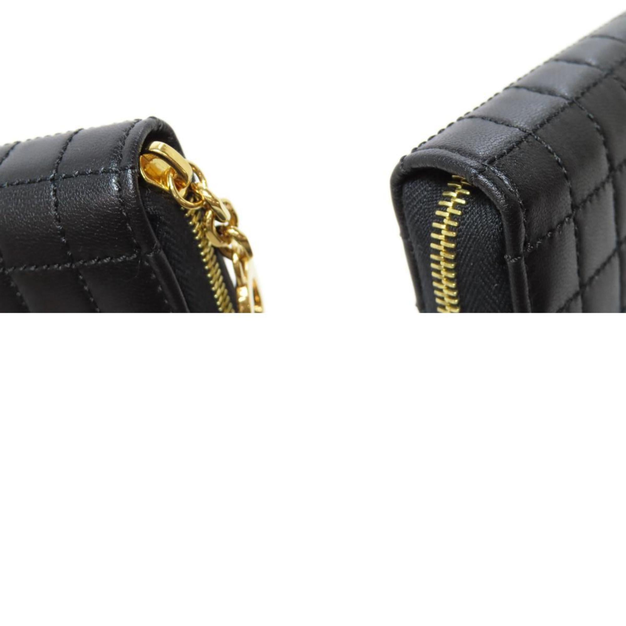 CELINE Round Long Wallet Leather Women's