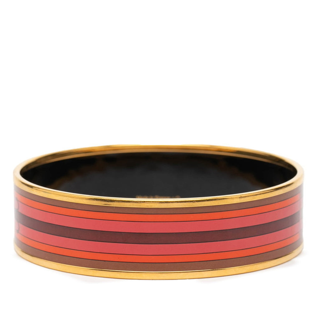 Hermes GM Enamel Cloisonne Bangle in Gold and Multicolor Plated for Women