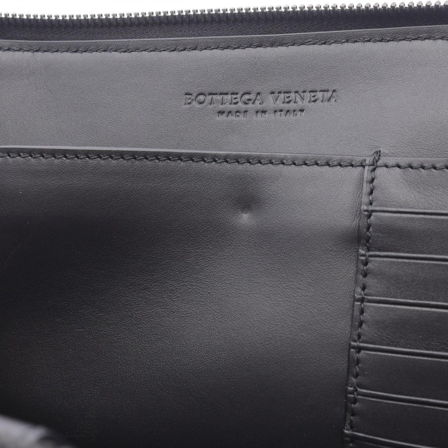 Bottega Veneta Intrecciato Leather Second Bag/Clutch Bag, Women's, Black, 493190