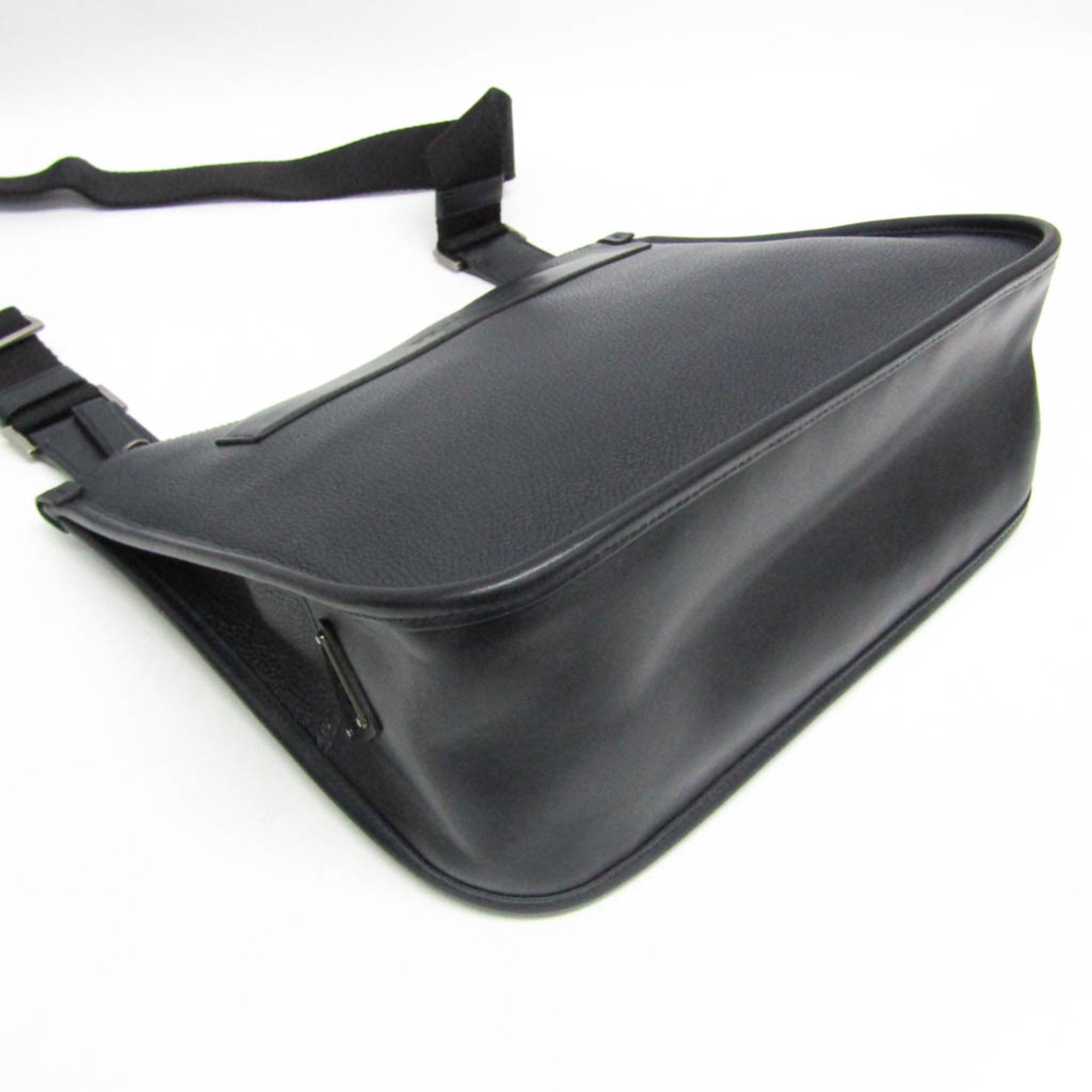 Prada 2VH047 Men's Leather Messenger Bag,Shoulder Bag Black,Dark Navy — Like New