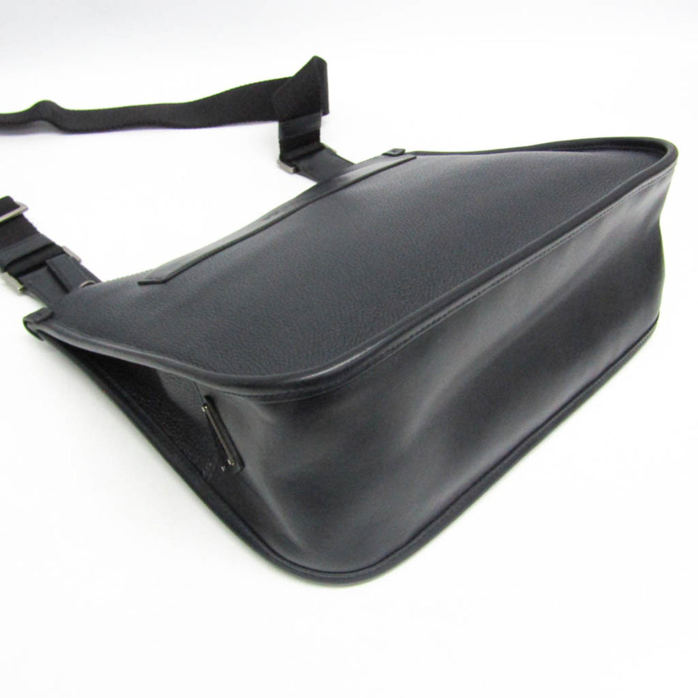 Prada 2VH047 Men's Leather Messenger Bag,Shoulder Bag Black,Dark Navy — Like New
