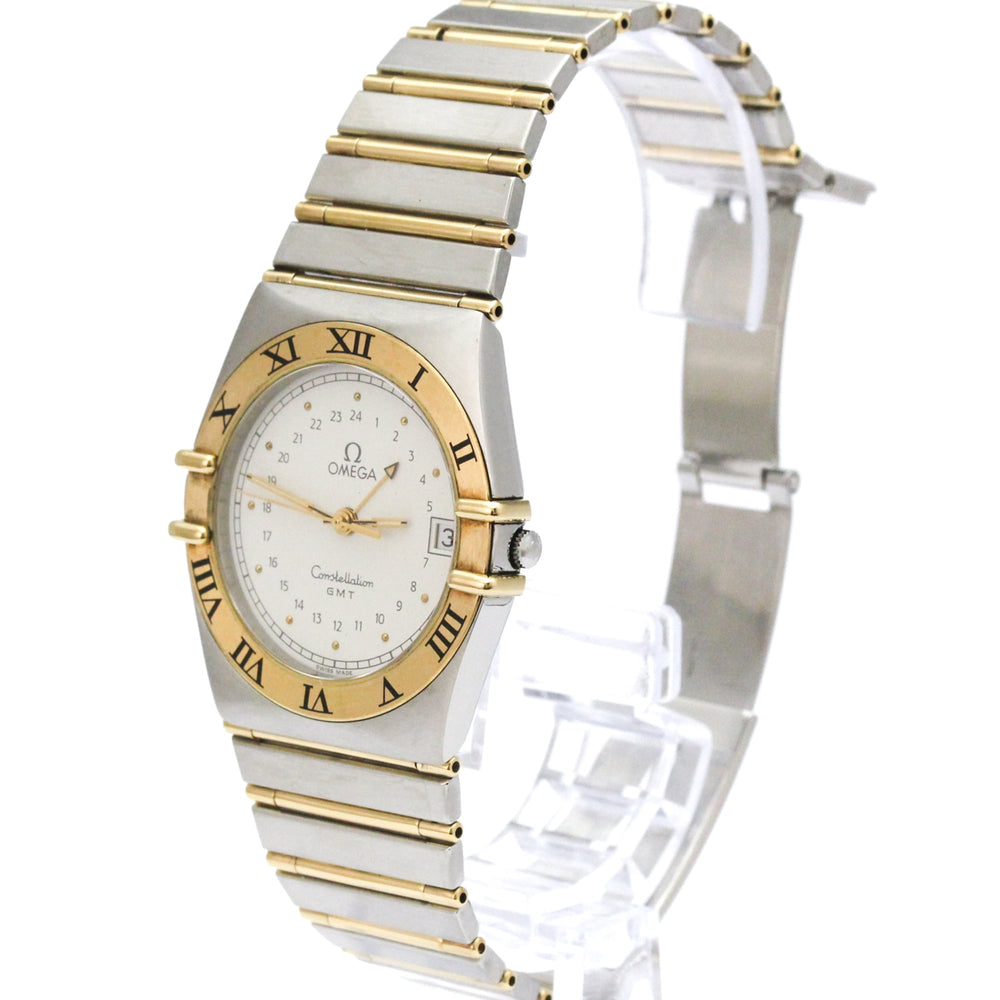 OMEGA Constellation GMT 18K Gold Steel Quartz Mens Watch 396.1060 Polished — Very Good