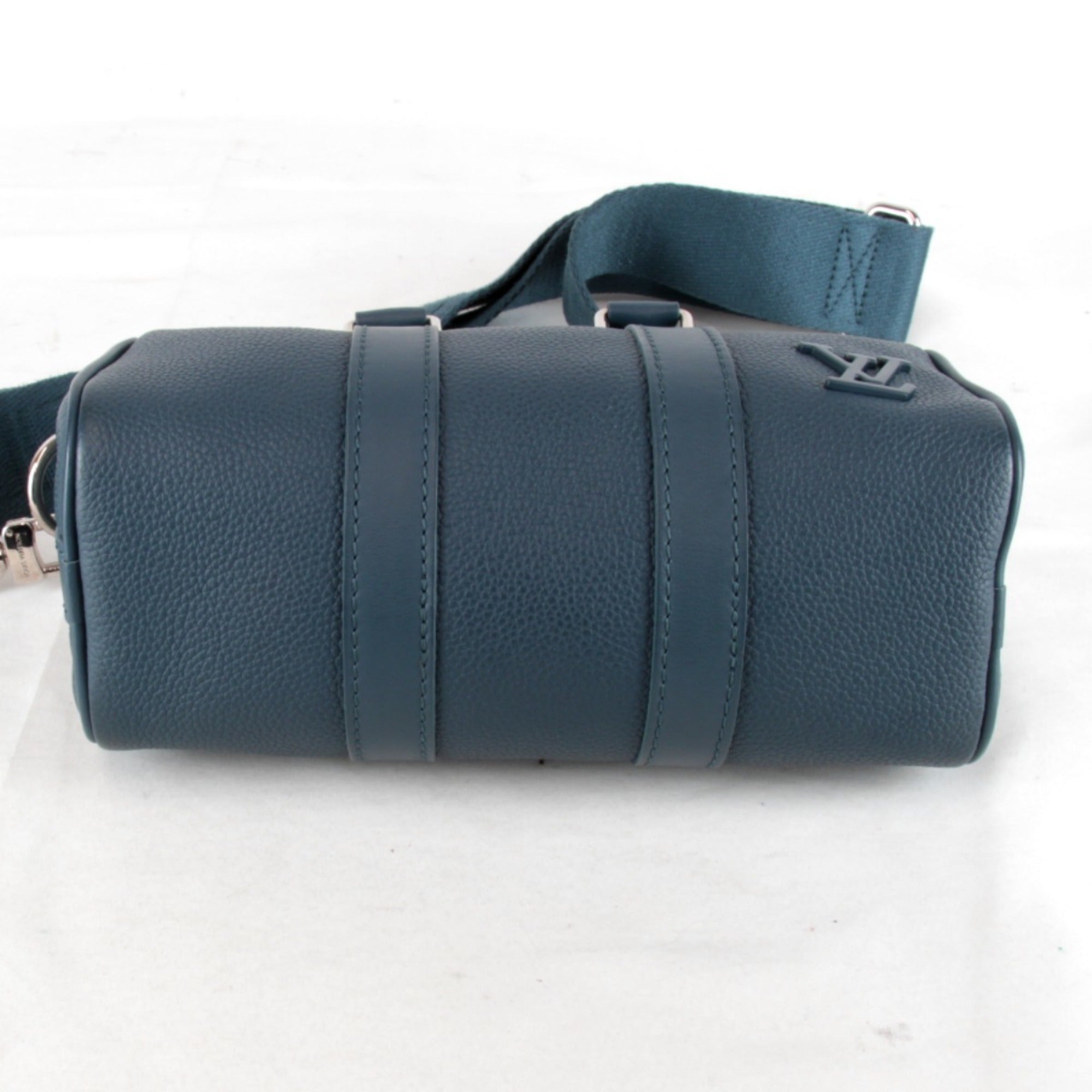 LOUIS VUITTON Aerogram Keepall XS Shoulder Bag with IC Chip, M81003, Leather Handbag, Blue, Women's