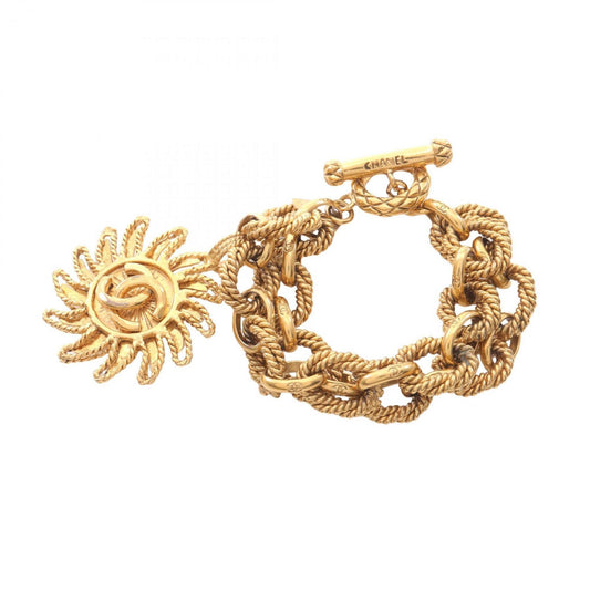 CHANEL Coco Mark Bracelet, Gold Plated, Women's
