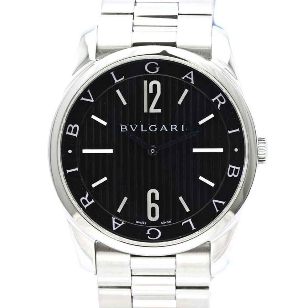 BVLGARI Solotempo ST42BSS ST42S Men's Watch Stainless Steel 40542 — Very Good