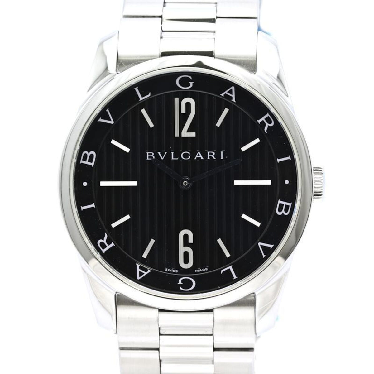 BVLGARI Solotempo ST42BSS ST42S Men's Watch Stainless Steel 40542 — Very Good