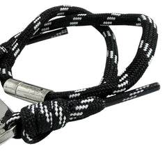 Balenciaga Men's Cord Bracelet with Plate, Double Wrap, Adjustable Size — Like New