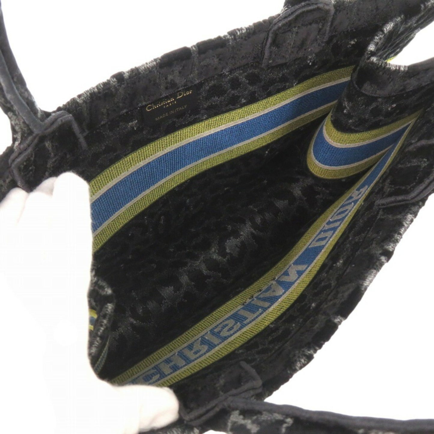 Christian Dior Velour Leopard Book Tote Medium Black 0003Christian