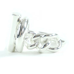 HERMES Croisette Ring, AG925, 2023 model, Silver, Size 49 (equivalent to Japanese size), Made in Italy, Weight: 15.7g — Like New