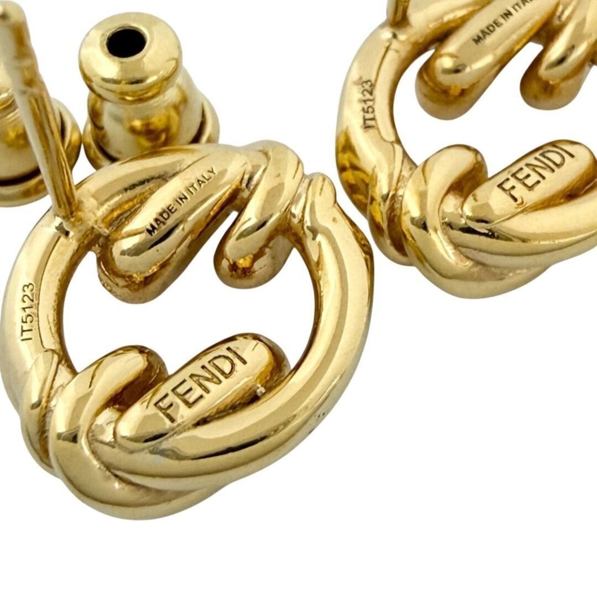 Fendi Women's Filo Stud Earrings, Gold — Like New