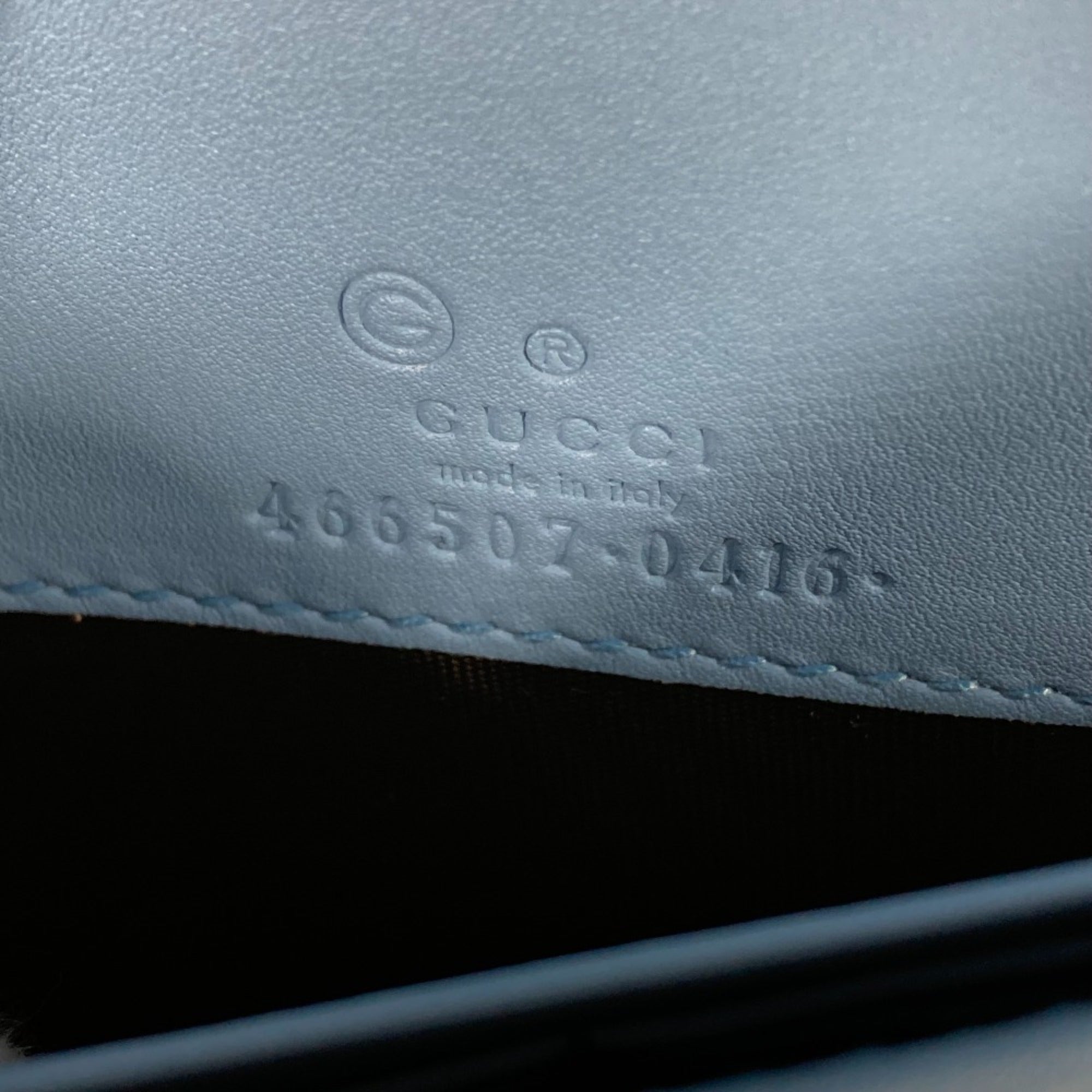 Gucci 466507 Micro Guccissima Bifold Long Wallet Crossbody Bag 3WAY Shoulder Bag blue — Like New