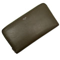CELINE Round Long Wallet Leather Greige Women's T19375A