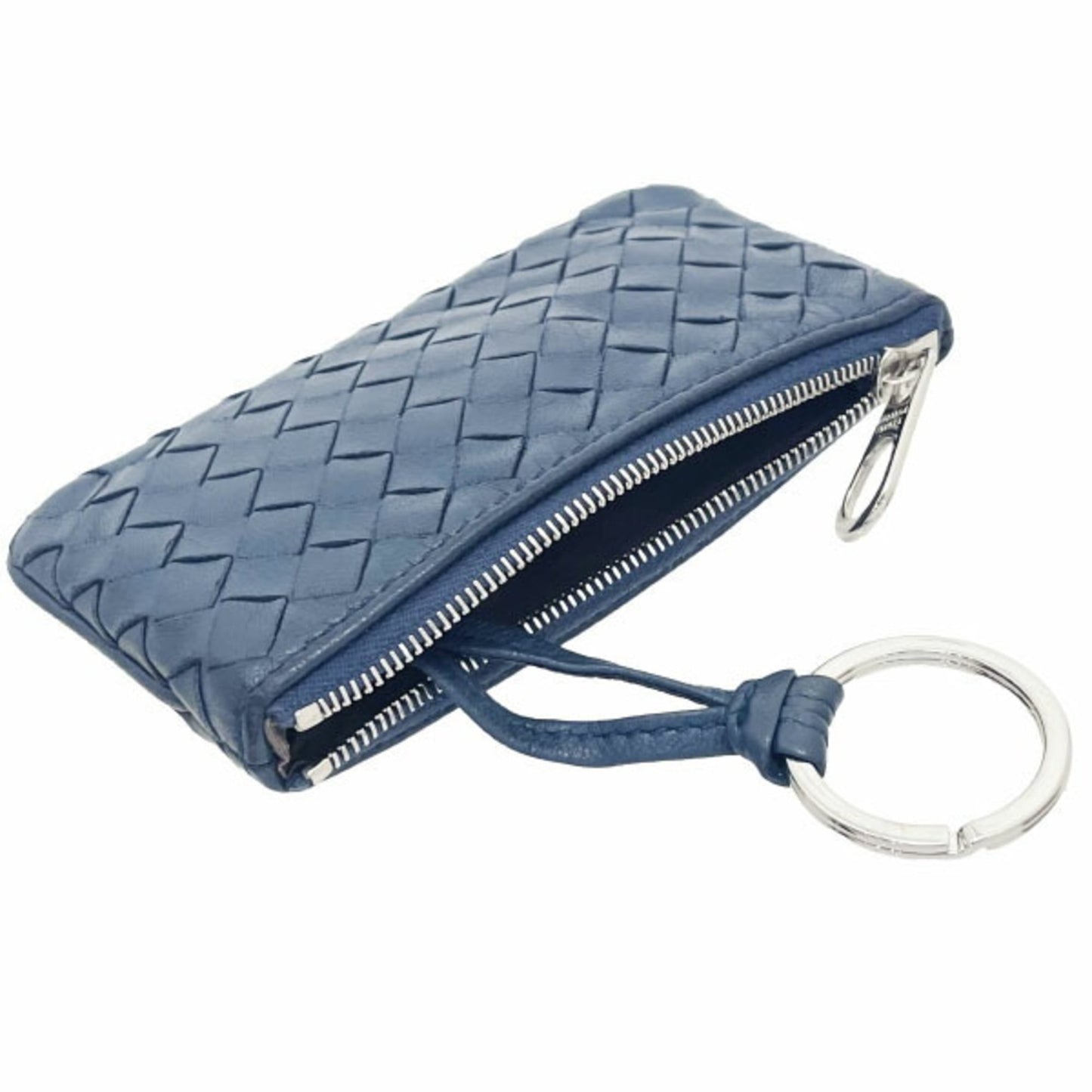 Bottega Veneta Intrecciato Coin Purse in Navy Leather (Product Code: 131232) with Mesh Purse, Keychain, Card Case, and Holder KK-16086)