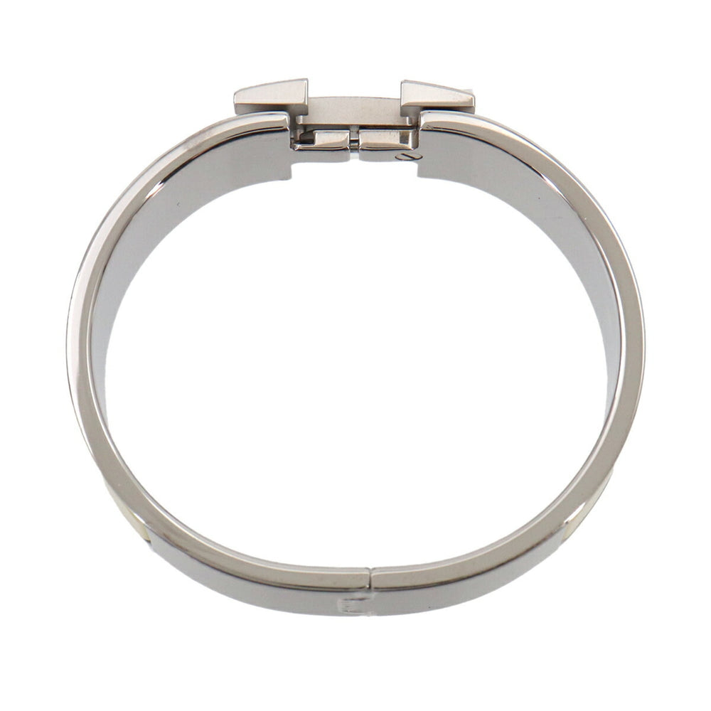 Hermes Clic Clac H PM Bangle White Jaune Citron Silver Hardware — New - Store Return
