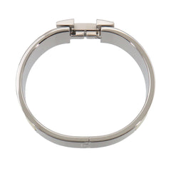 Hermes Clic Clac H PM Bangle White Jaune Citron Silver Hardware — New - Store Return