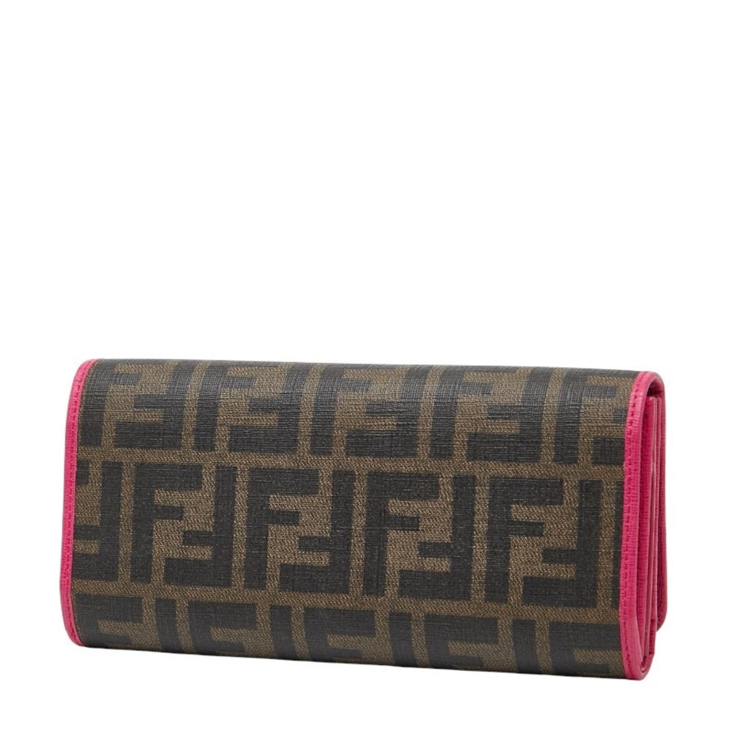 Fendi Zucca Long Wallet 8M0297 Brown Pink Women's FENDI