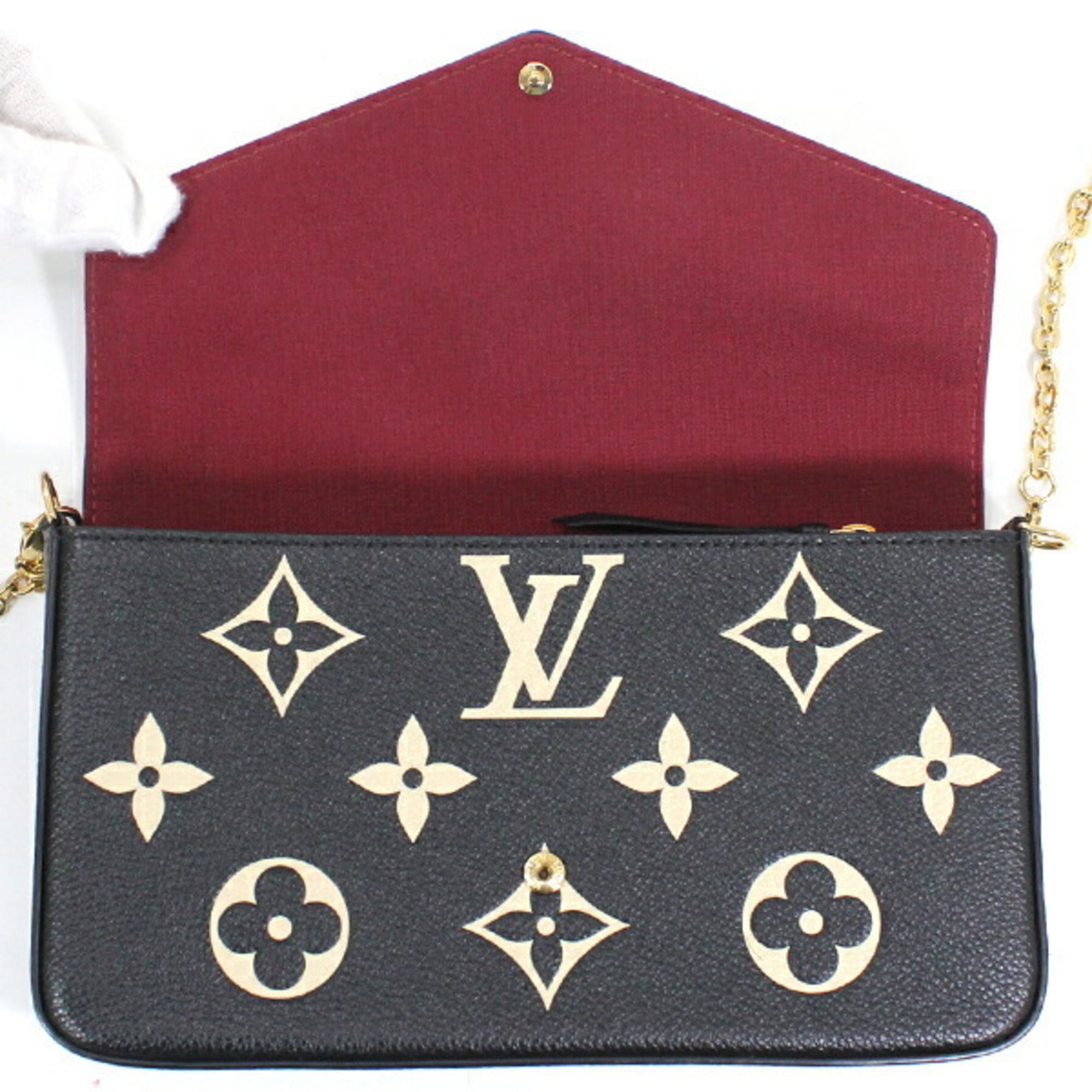 Louis Vuitton Pochette Felicie Monogram Empreinte Leather Shoulder Bag M82479 Women's Clutch LOUIS VUITTON KM3025 — Like New